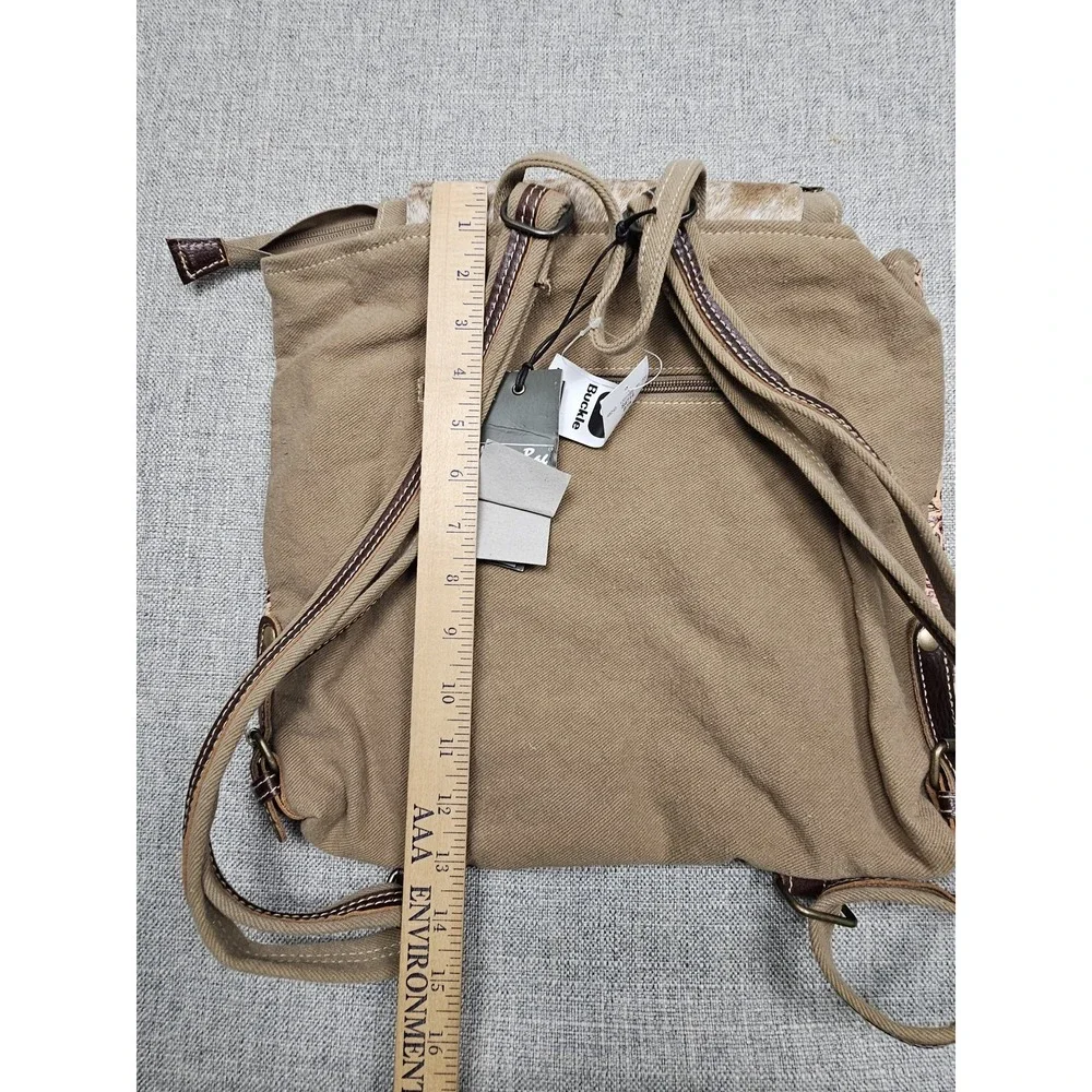 Myra Bag Backpack Womens Tan Brown Leather Hair On Hide Western Boho Southwest